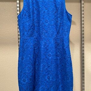 J. Crew Blue Sleeveless Sheath Midi Dress